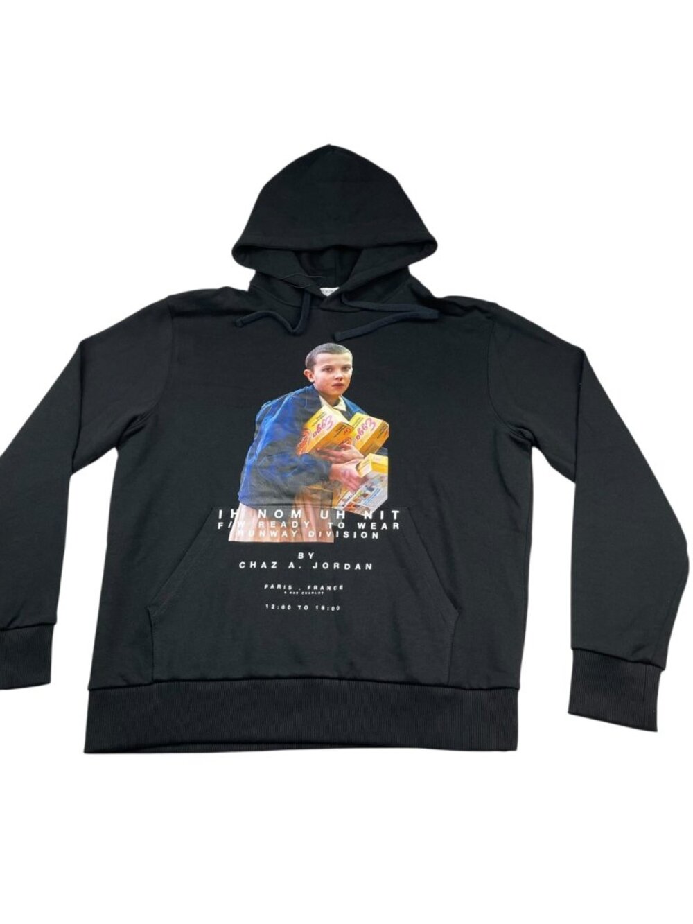NEW Stranger Things x IH NOM UH NIT Men's Eleven Eggo Hoodie Black • Small